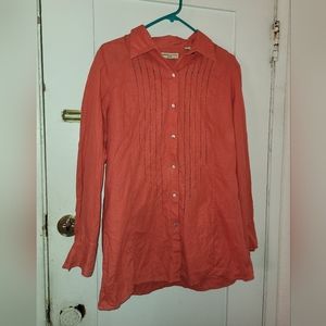 Valerie separates petites Linen button up top. Sz PL